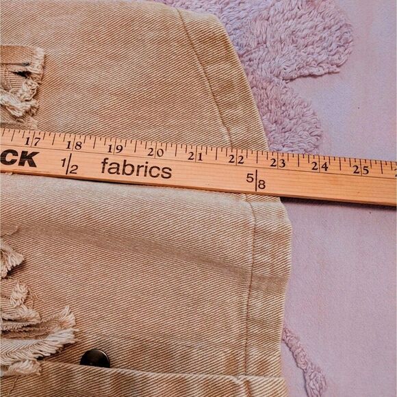 Denim Jean Jacket Western Hippie Fringe Size M - Picture 5 of 8